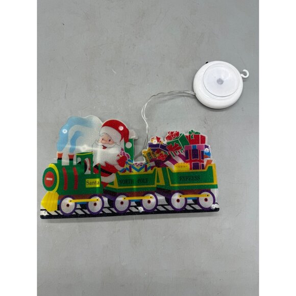 Christmas Santa Train Window Ornament Battery Operated Light-Up Decoration READ - Picture 2 of 7
